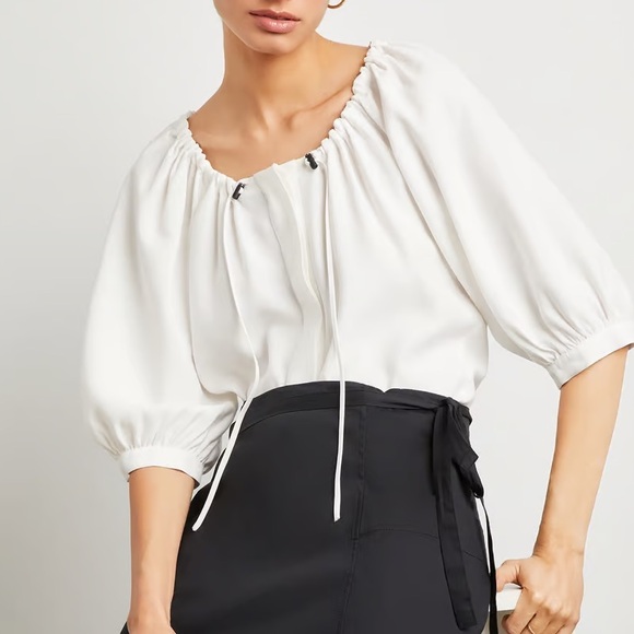 G. Label Goop Cerull Gathered-Neck Top - Picture 3 of 4